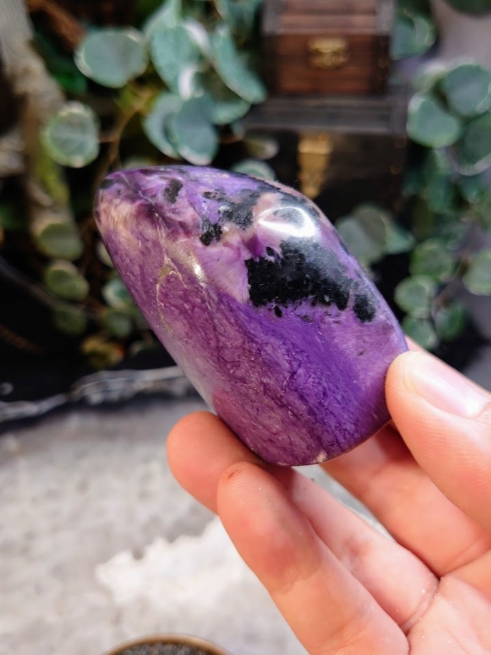 200g High Grade Charoite Polished Free Form / Self Standing for Home & Altar Decor / Meditation / Collection