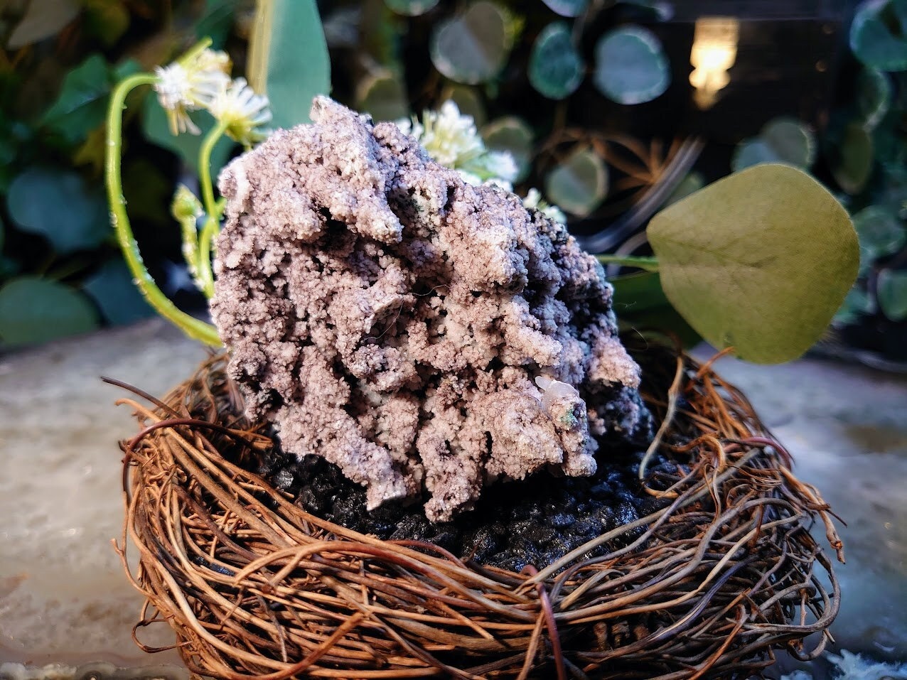 159g Zeolite Cluster with Calcite on Matrix from Maharashtra, India / for Home & Altar Decoration / Reiki / Energy Work