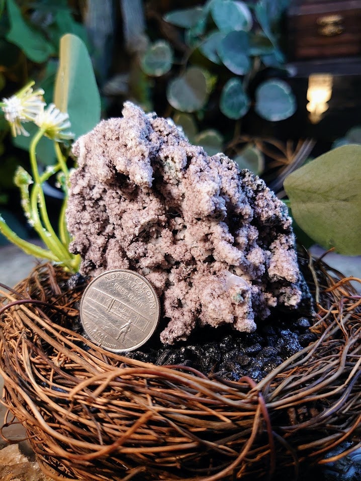 159g Zeolite Cluster with Calcite on Matrix from Maharashtra, India / for Home & Altar Decoration / Reiki / Energy Work