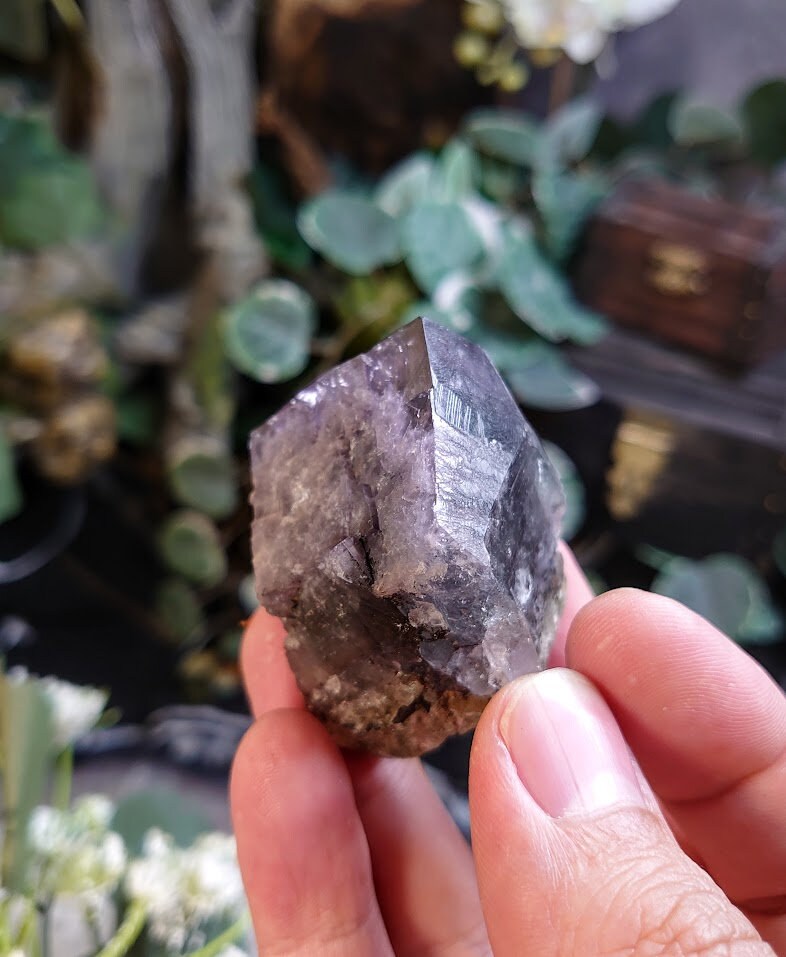 84.5g Smoky Purple/Blue Fluorite Crystal "Diana Maria Mine" on Matrix From United Kingdom for Altar Decor / Meditation / Collection