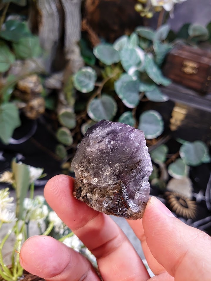 84.5g Smoky Purple/Blue Fluorite Crystal "Diana Maria Mine" on Matrix From United Kingdom for Altar Decor / Meditation / Collection