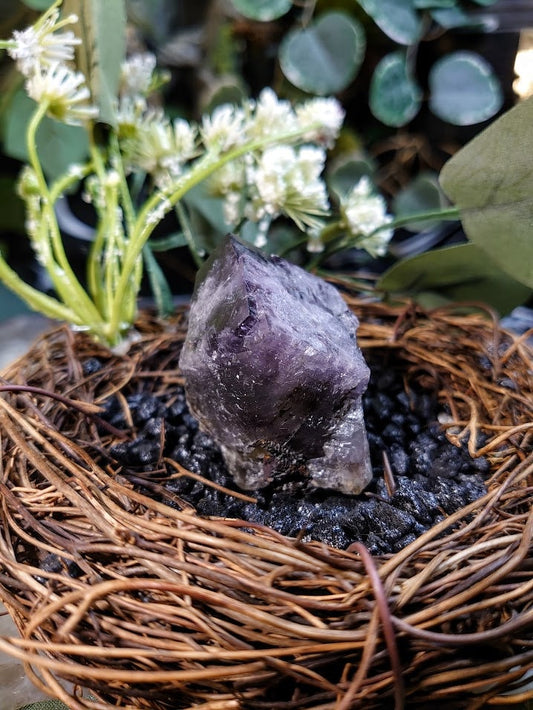 84.5g Smoky Purple/Blue Fluorite Crystal "Diana Maria Mine" on Matrix From United Kingdom for Altar Decor / Meditation / Collection