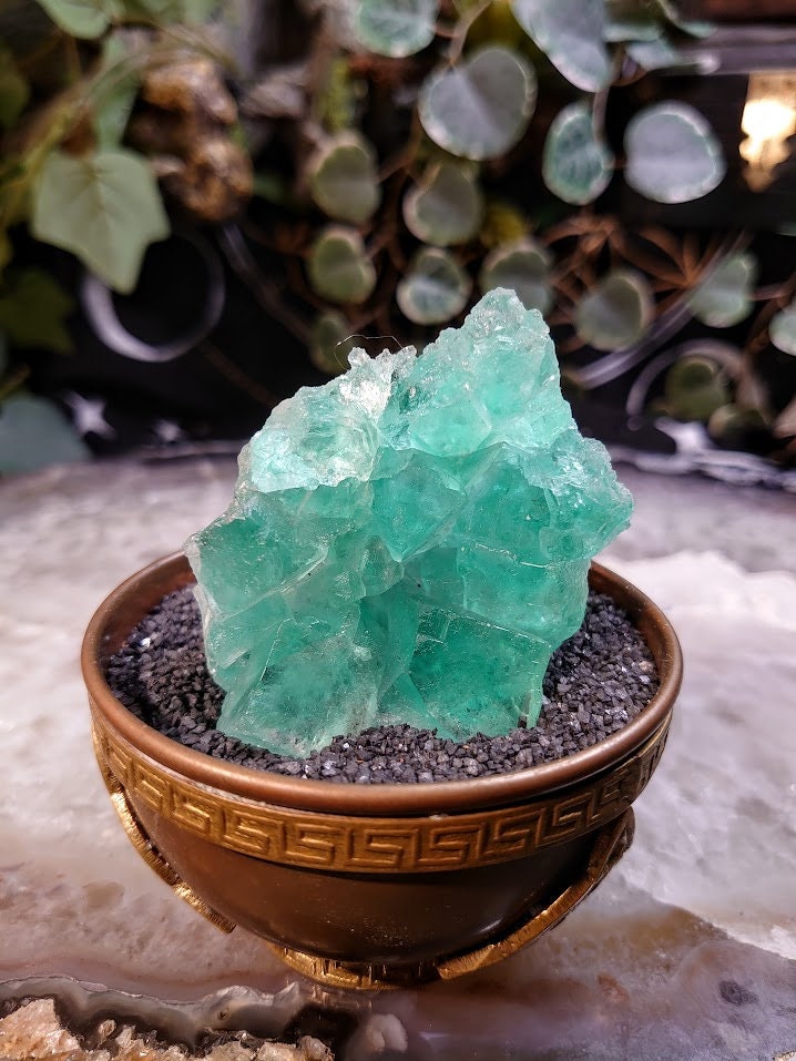 90.1g Cerro de Pasco Fluorite Cluster with Sphalerite and Pyrite from Peru for Altar Decor / Green / Meditation / Collection / Energy Work