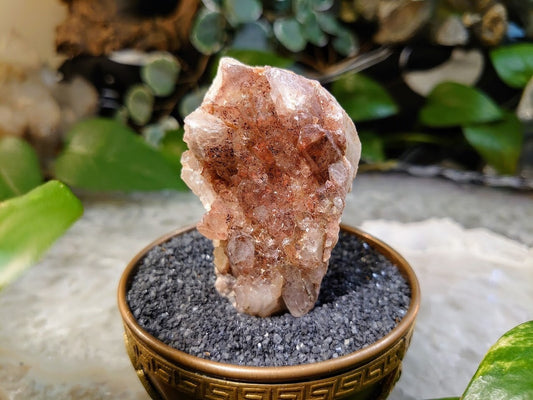 89g Fire Quartz Cluster with Phantoms / Hematoid Quartz for Crystal Healing / Meditation / Reiki / Home and Altar Decor