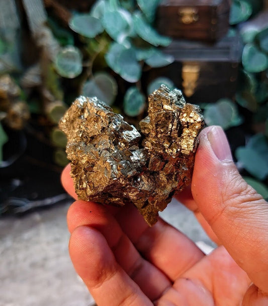 179g Cubic Pyrite Cluster "Heart of Gold" from Morocco for Home & Altar Decor / Collection / Energy / Gifting / ISH#022