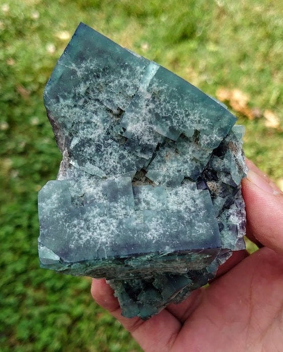 465g Naughty Gnome Pocket Green/Blue Fluorite Cluster "Diana Maria Mine" From United Kingdom for Home & Altar Decor / Collection