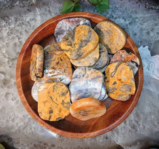 Crazy Lace Agate Polished Slice from Mexico for Home and Altar Decor / Crystal Healing / Tealight Holder / Grid Creation