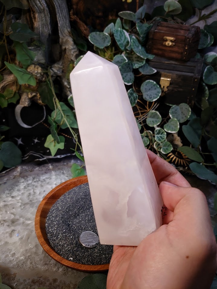 6" Pink Calcite Generator from Brazil for Home and Altar Decor / Medium Sized / Crystal Healing / Collection / Gifting