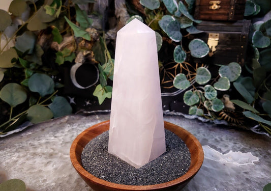 6" Pink Calcite Generator from Brazil for Home and Altar Decor / Medium Sized / Crystal Healing / Collection / Gifting