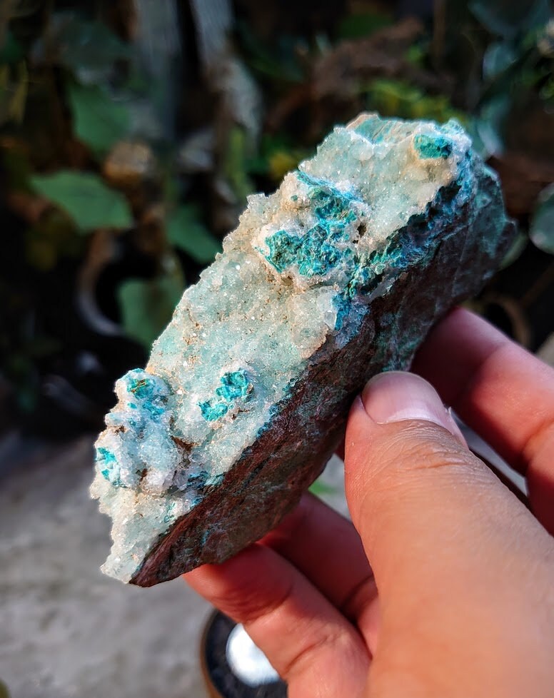 213g Natural Chrysocolla with Druzy on Matrix for Home and Altar Decor / Energy Work / Crystal Healing / Collection / Gifting for Her & Him