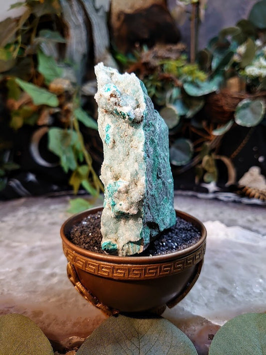 213g Natural Chrysocolla with Druzy on Matrix for Home and Altar Decor / Energy Work / Crystal Healing / Collection / Gifting for Her & Him