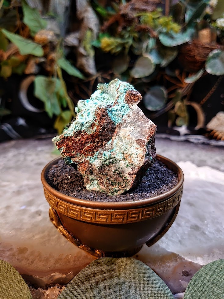 94g Natural Chrysocolla with Malachite and Druzy on Matrix for Home and Altar Decor / Energy Work / Crystal Healing / Collection