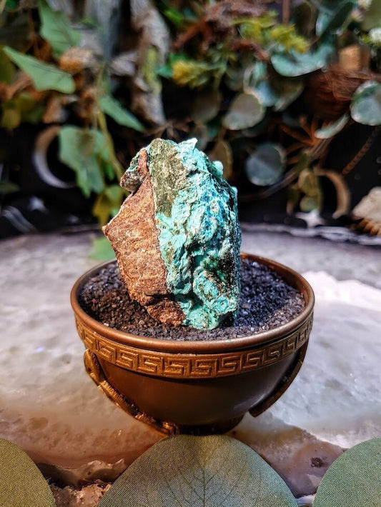 94g Natural Chrysocolla with Malachite and Druzy on Matrix for Home and Altar Decor / Energy Work / Crystal Healing / Collection