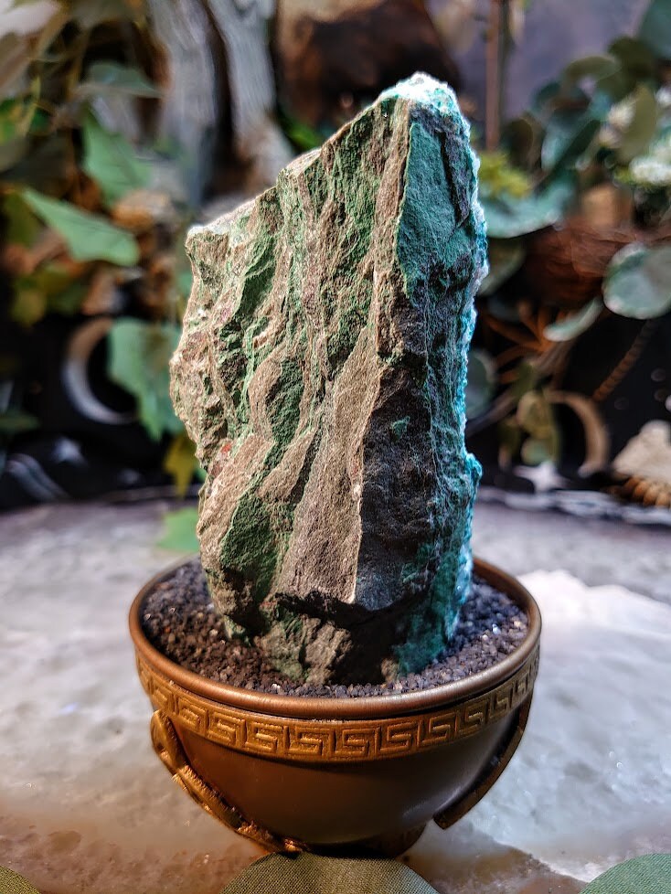 234g Natural Chrysocolla with Druzy on Matrix for Home and Altar Decor / Energy Work / Crystal Healing / Collection / Gifting for Her & Him