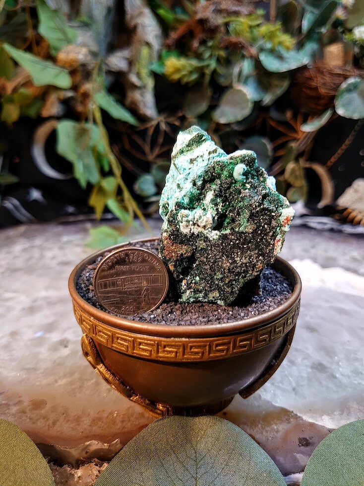 94g Natural Chrysocolla with Malachite and Druzy on Matrix for Home and Altar Decor / Energy Work / Crystal Healing / Collection