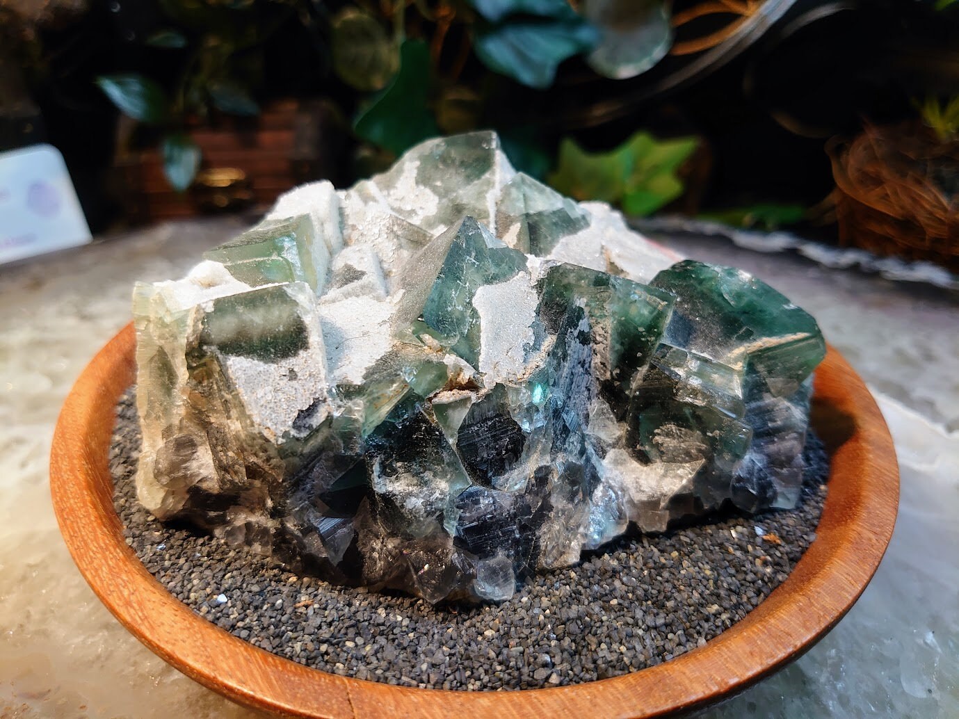 Green Fluorite Crystals with Calcite Coating from Mandrosonoro, Madagascar for Altar Decor / 777g / Meditation / Collection / Energy Work