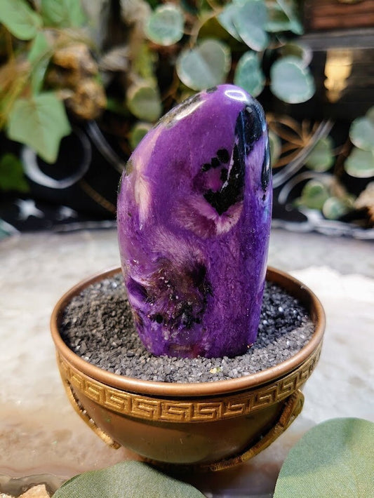 200g High Grade Charoite Polished Free Form / Self Standing for Home & Altar Decor / Meditation / Collection