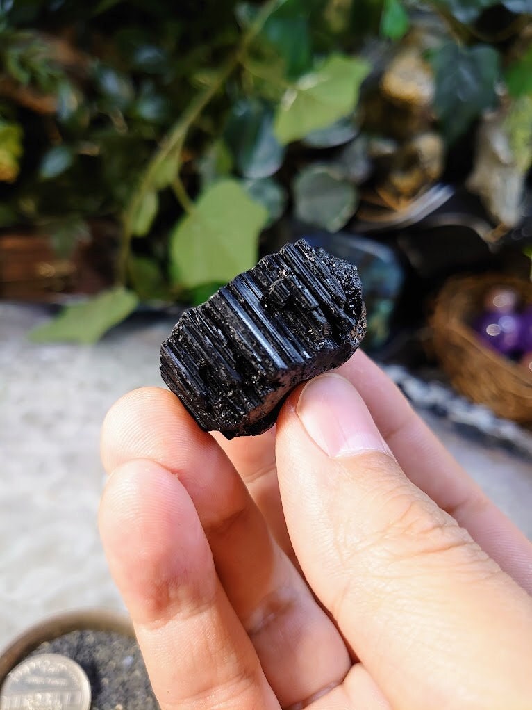 Beautiful Black Tourmaline / Schorl Crystal From Madagascar / 40.22g / Thumbnail Specimen / for Desk Decor / Reiki / Collection