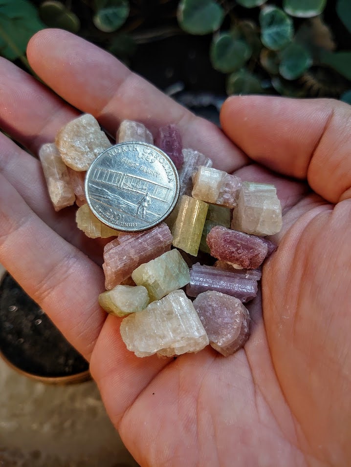 50g Rough Watermelon Tourmaline Gemstones from Minas Gerais, Brazil for Home & Altar Decor / Collection / Unique / Jewelry Crafting