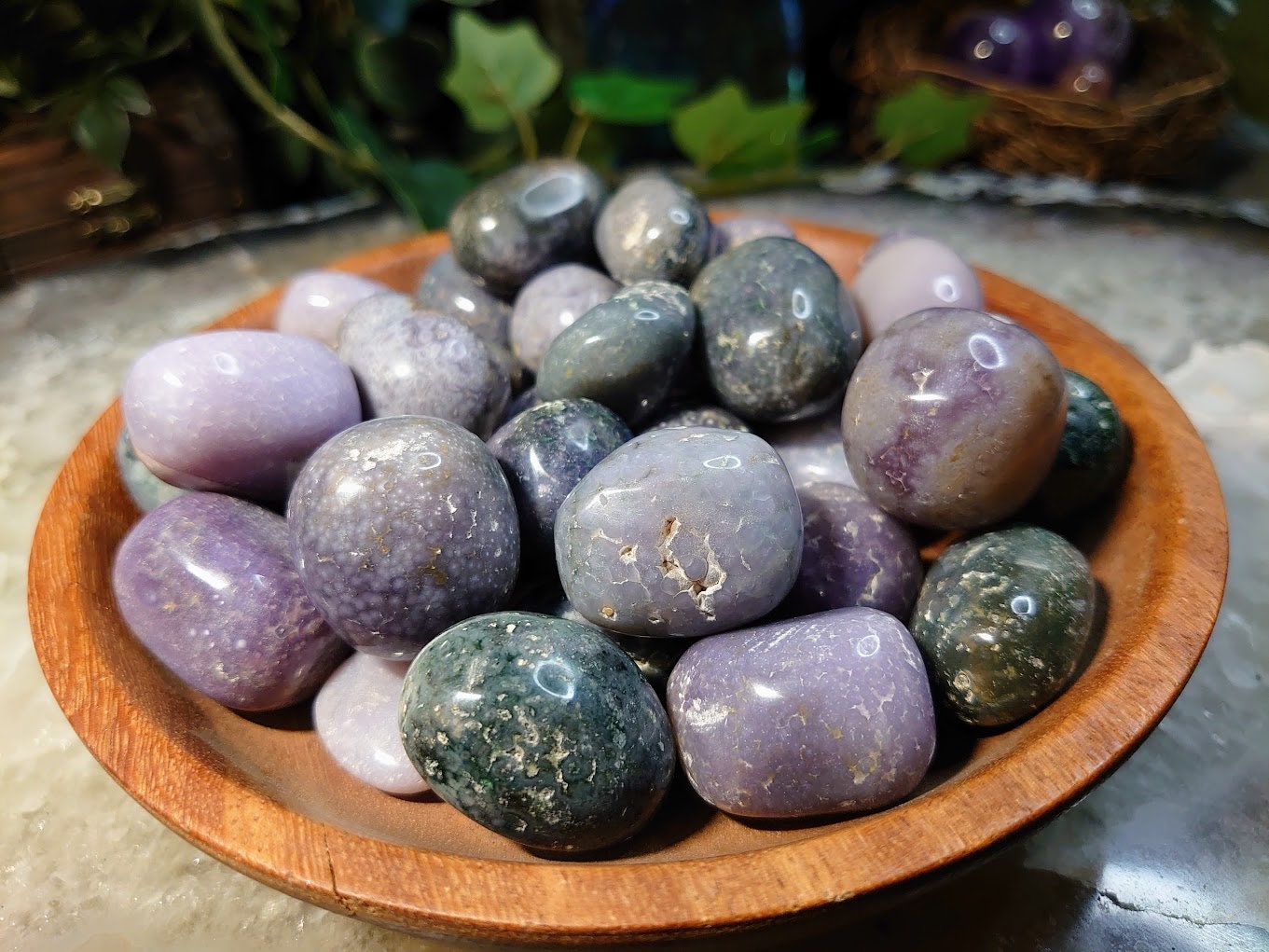 Grape Agate Tumbled Stones from Sulawesi Island, Indonesia for Collection / Crystal Healing / Reiki/ Meditation