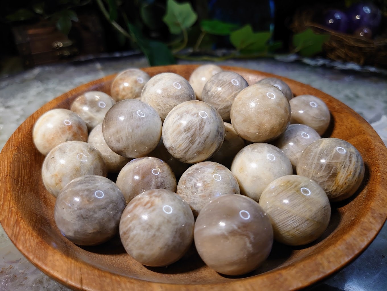 Moonstone/Sunstone Spheres from Madagascar for Crystal Healing / Choose Your Size / Reiki / Meditation / Crystal & Mineral Collectors