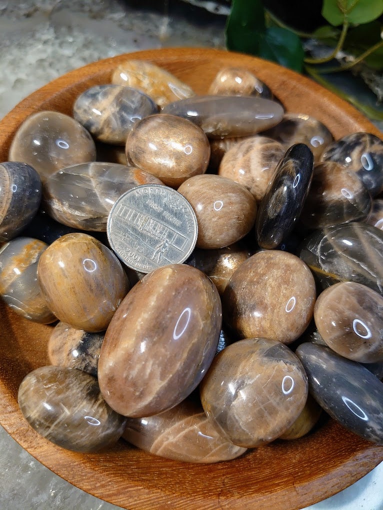 Black Moonstone/Sunstone Large Tumbled Stones from Madagascar for Crystal Healing / Meditation / Reiki / Home and Altar Decor / Gifting