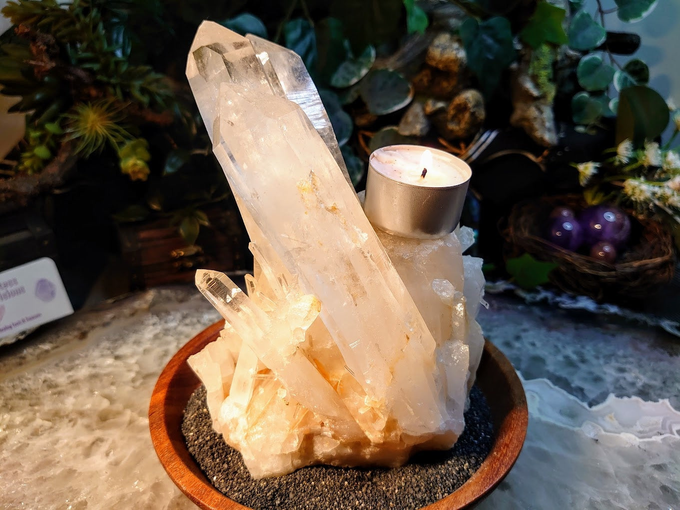 Awesome Colombian Clear Quartz Cluster for Home and Altar Decor / 1,479g / Crystal Grids / Meditation / Crystal Healing / Candle Holder