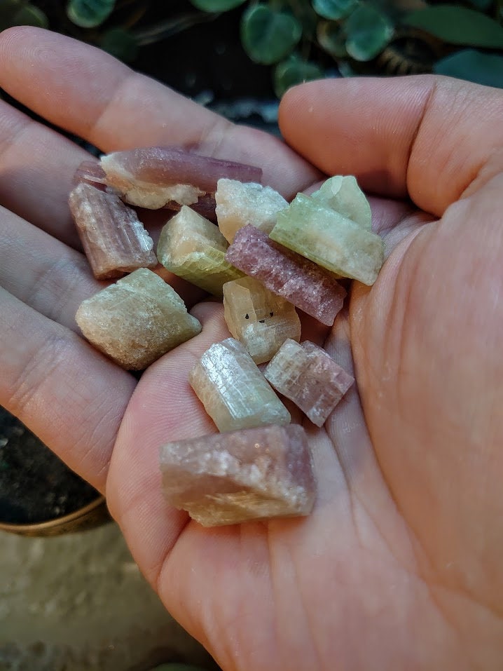 50g Rough Watermelon Tourmaline Gemstones from Minas Gerais, Brazil for Home & Altar Decor / Collection / Unique / Jewelry Crafting