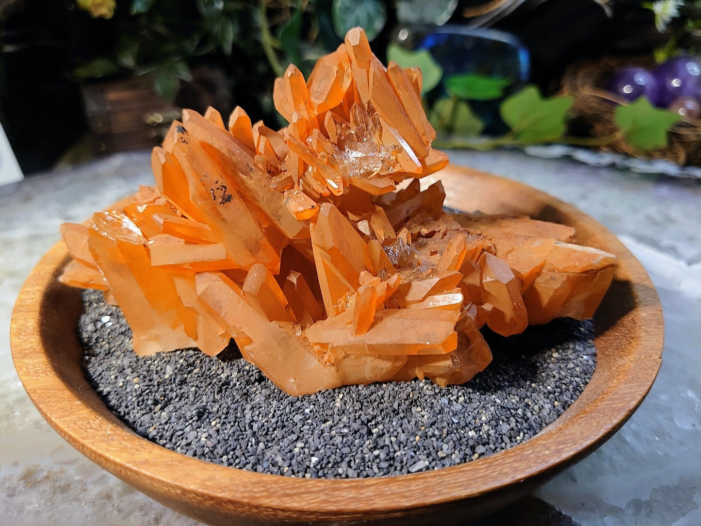 Tangerine Quartz Cluster from Minas Gerais, Brazil / 385g/ Sunfire Quartz for Altar and Home Decor / Small Cabinet Size