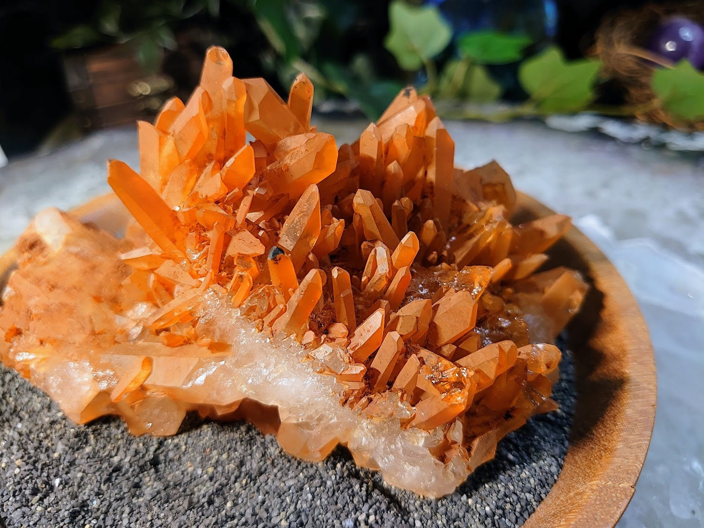 Tangerine Quartz Cluster from Minas Gerais, Brazil / 385g/ Sunfire Quartz for Altar and Home Decor / Small Cabinet Size