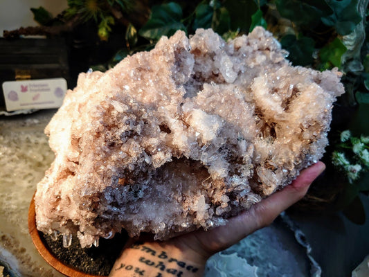 Epic Colombian Pink Quartz Cluster / 3,257g / 7lbs 2.8oz / Lithium / for Crystal Healing / Home and Altar Decor / Large Cabinet Size