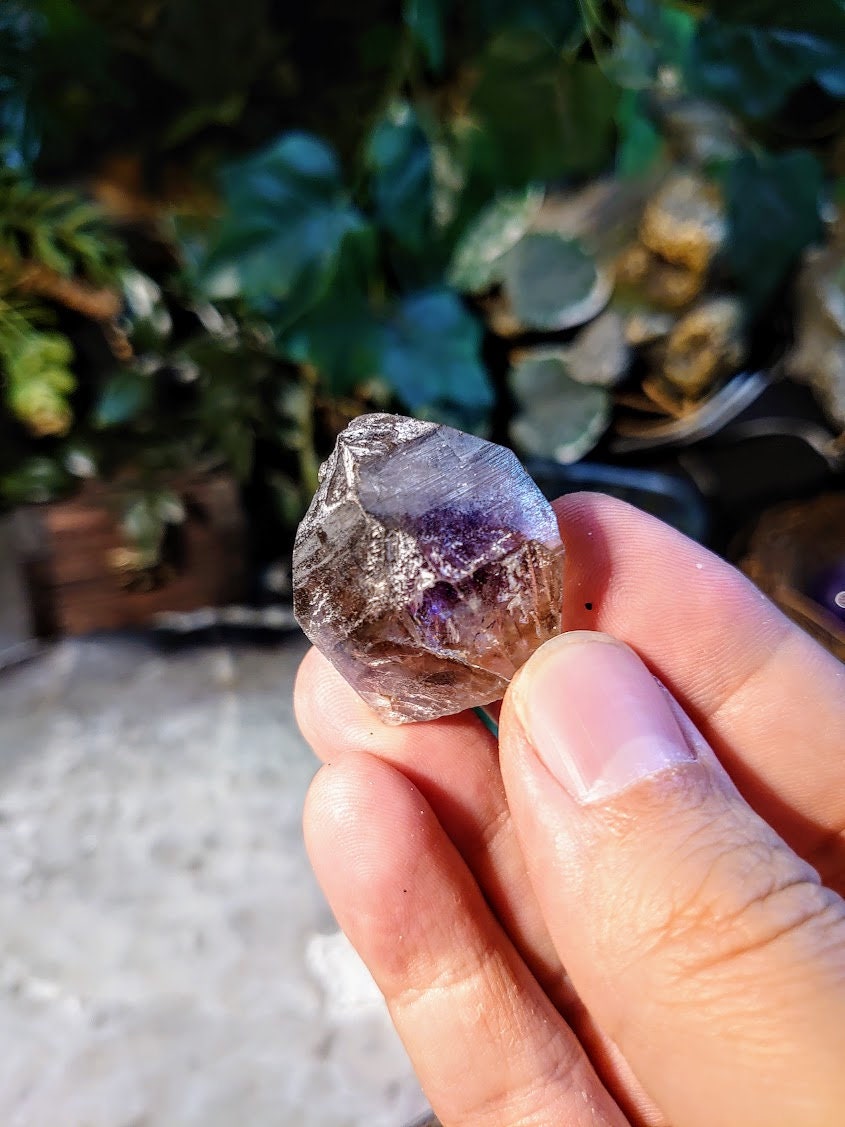 Smoky Amethyst Crystal with Hematite and Rutile from Espírito Santos, Brazil for Collection / 22.64g / Crystal Healing/ Super Seven Locality