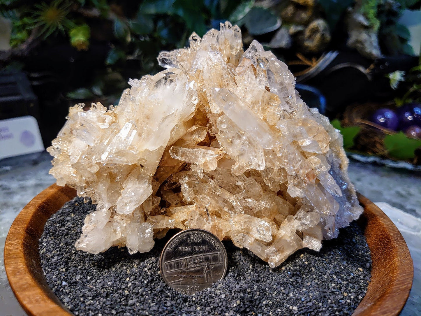 Amazing Colombian Clear Quartz/Citrine Cluster / 484g / Magical Dragon Slaying Powers / Meditation / Home & Altar Decor / Small Cabinet