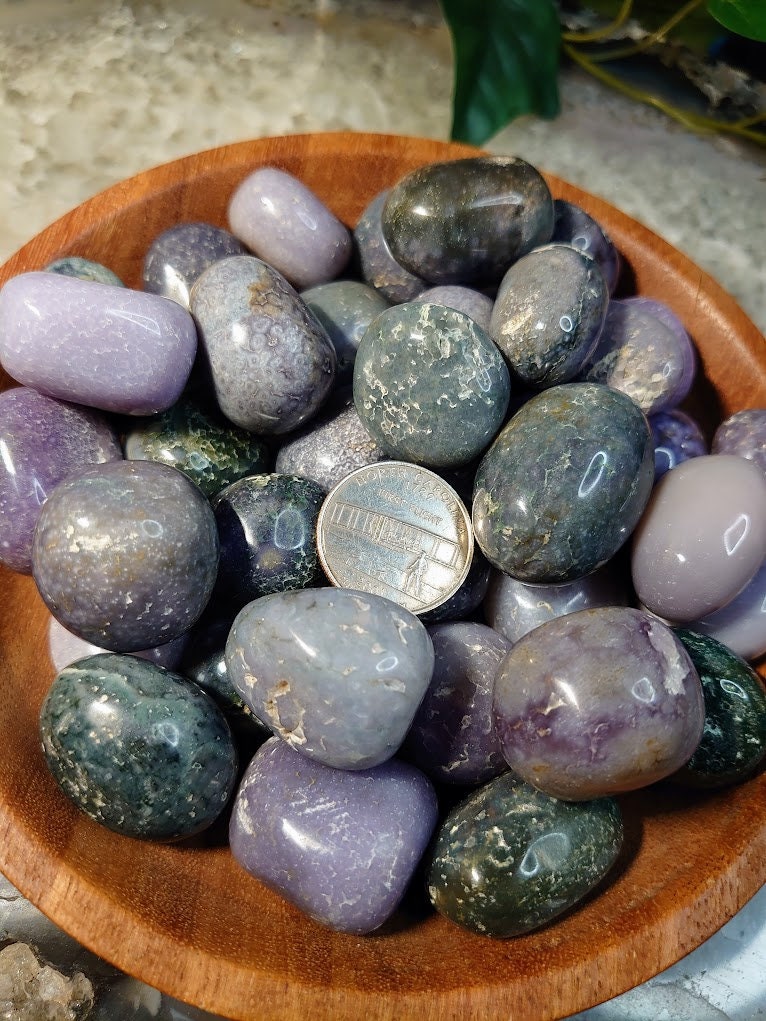 Grape Agate Tumbled Stones from Sulawesi Island, Indonesia for Collection / Crystal Healing / Reiki/ Meditation