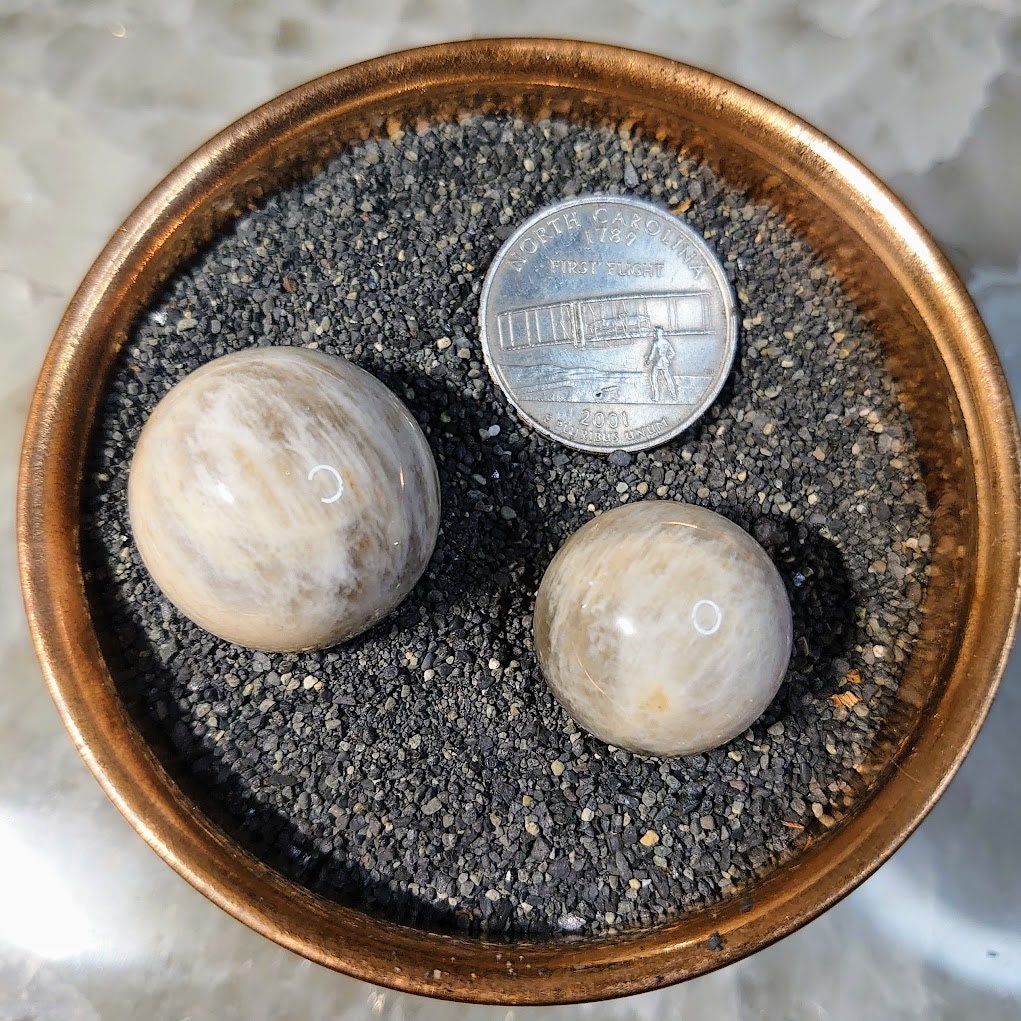 Moonstone/Sunstone Spheres from Madagascar for Crystal Healing / Choose Your Size / Reiki / Meditation / Crystal & Mineral Collectors