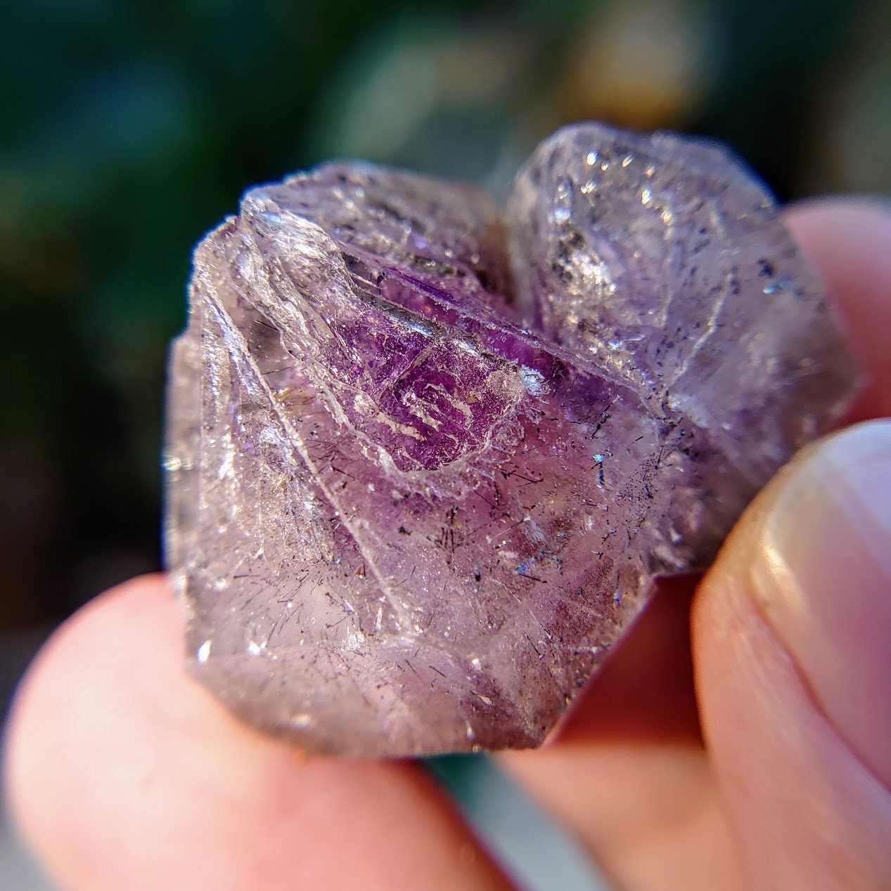 Smoky Skeletal Amethyst Cluster with Goethite from Espírito Santos, Brazil for Collection / 25.35g / Meditation/ Super Seven Locality