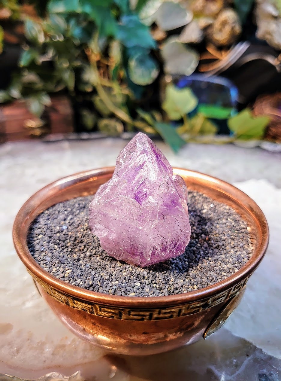 Smoky Skeletal Amethyst Scepter/Point with Goethite from Espírito Santos, Brazil for Collection / 46.39g / Meditation/ Super Seven Locality