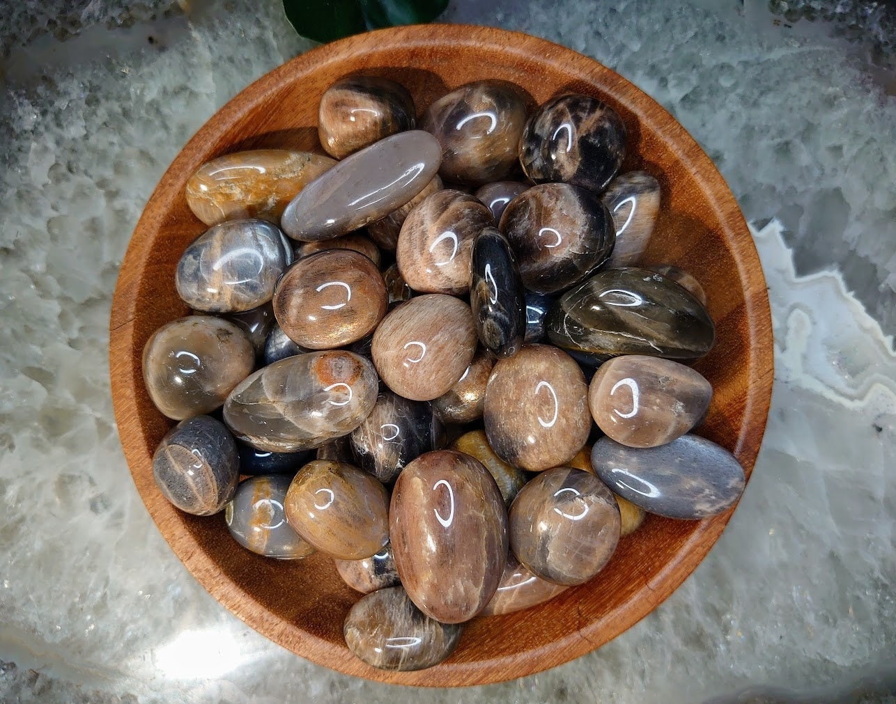 Black Moonstone/Sunstone Large Tumbled Stones from Madagascar for Crystal Healing / Meditation / Reiki / Home and Altar Decor / Gifting