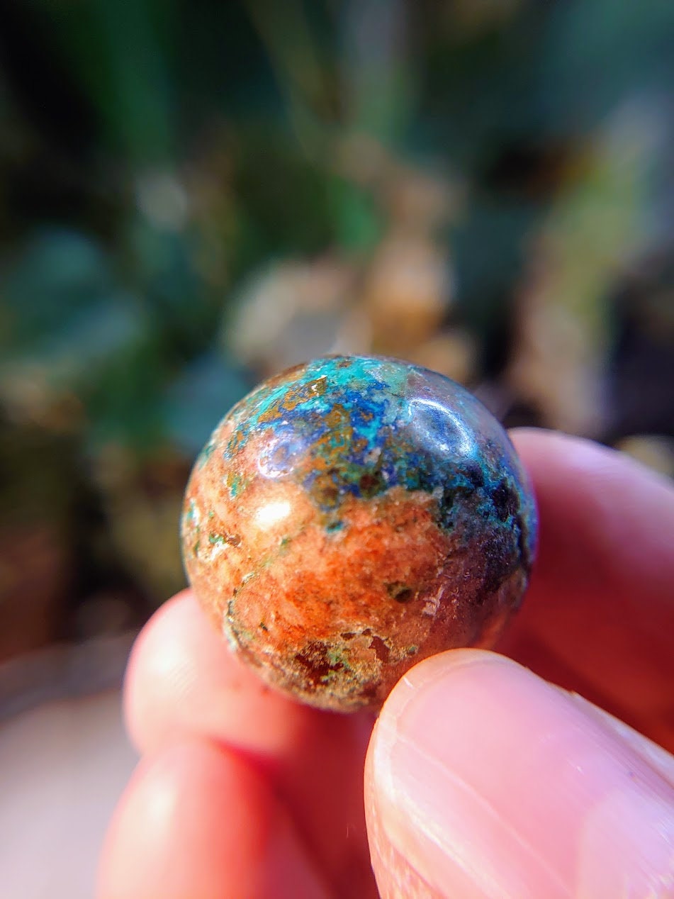 1" Shattuckite & Cuprite Sphere from Kaokoveld, Namibia for Altar and Home Decor / 31.20g / Crystal Healing / Collection