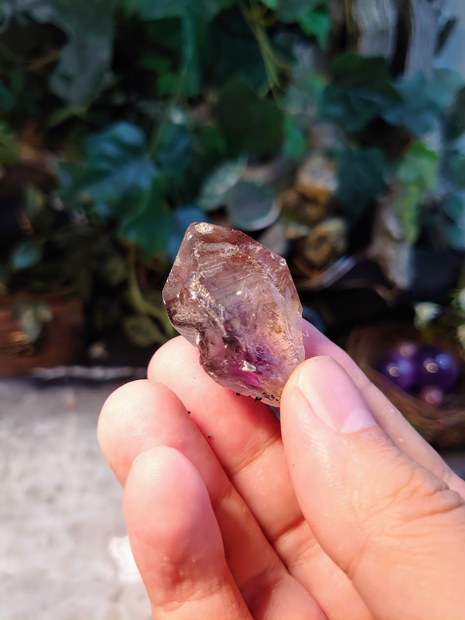 Smoky Amethyst Crystal with Hematite and Rutile from Espírito Santos, Brazil for Collection / 23.58g / Crystal Healing/ Super Seven Locality