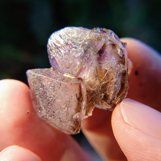 Skeletal Smoky Amethyst Cluster with Goethite from Espírito Santos, Brazil for Collection / 20.52g / Meditation/ Super Seven Locality