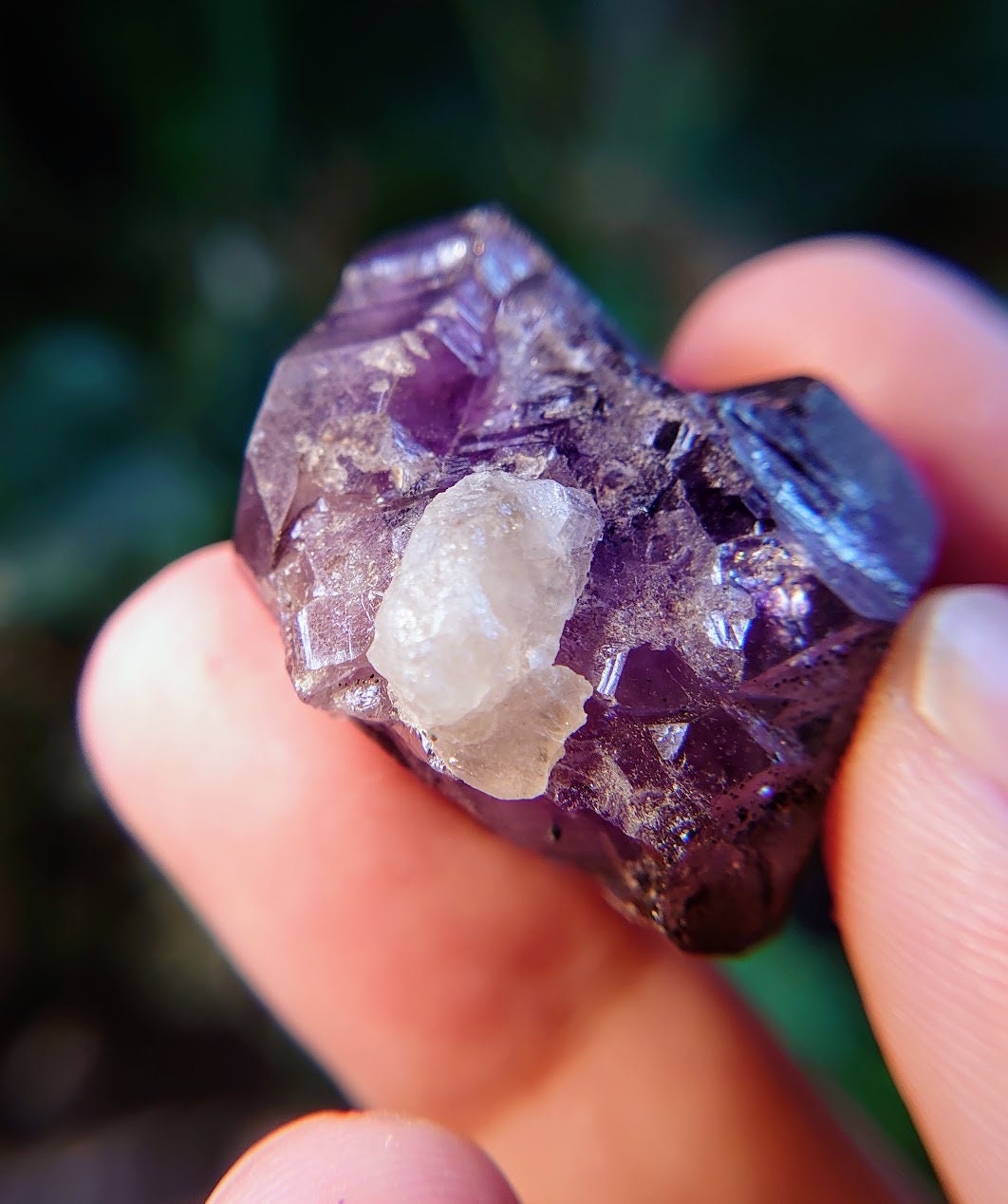 Dark Amethyst Cluster with Goethite from Espírito Santos, Brazil for Collection / 27.15g / Meditation/ Super Seven Locality