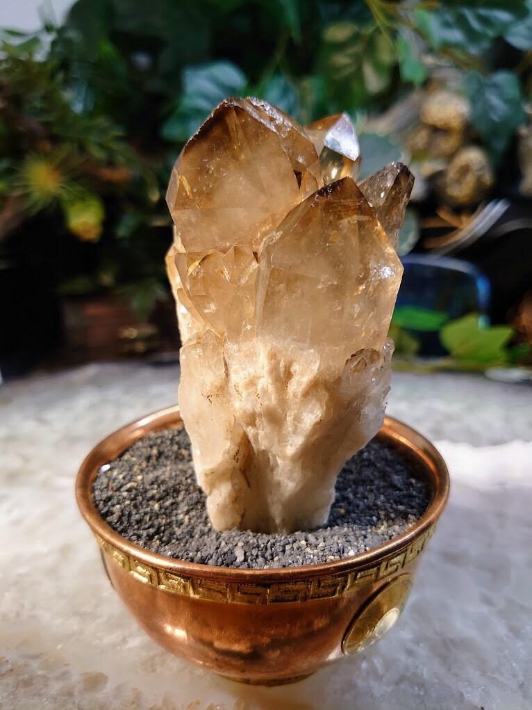 Natural Kundalini Congo Smoky Citrine Cluster on Matrix for Altar and Home Decor / 286g / Energy Work / Crystal Healing / Reiki