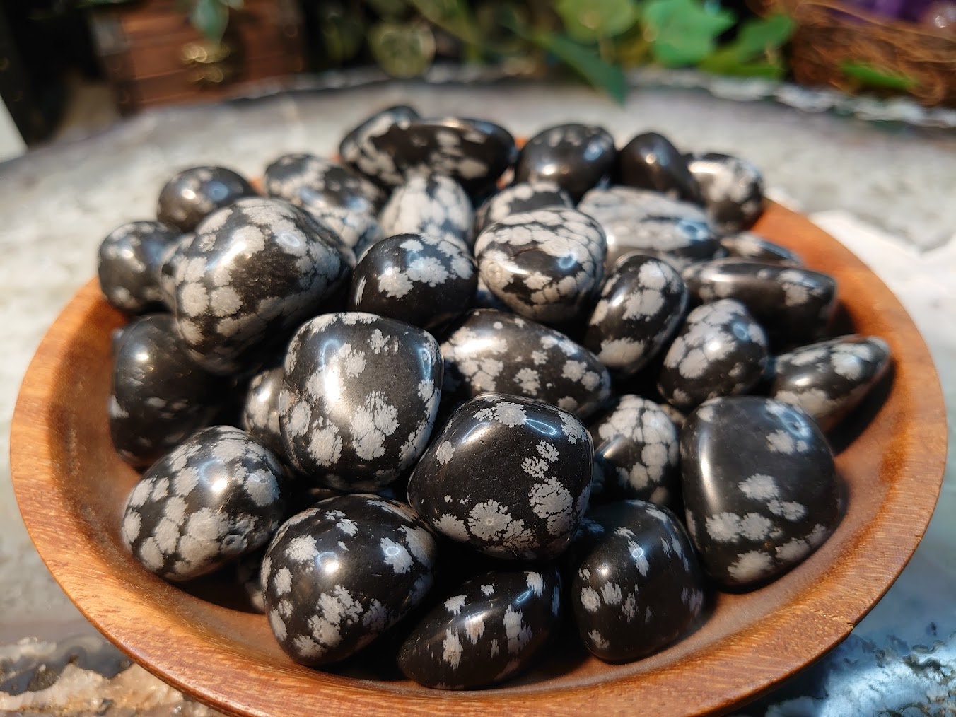 Snowflake Obsidian Tumbled Stone from Mexico / Polished Pebbles/ for Crystal Healing and Grids /Volcanic Glass / Meditation/ Gifts