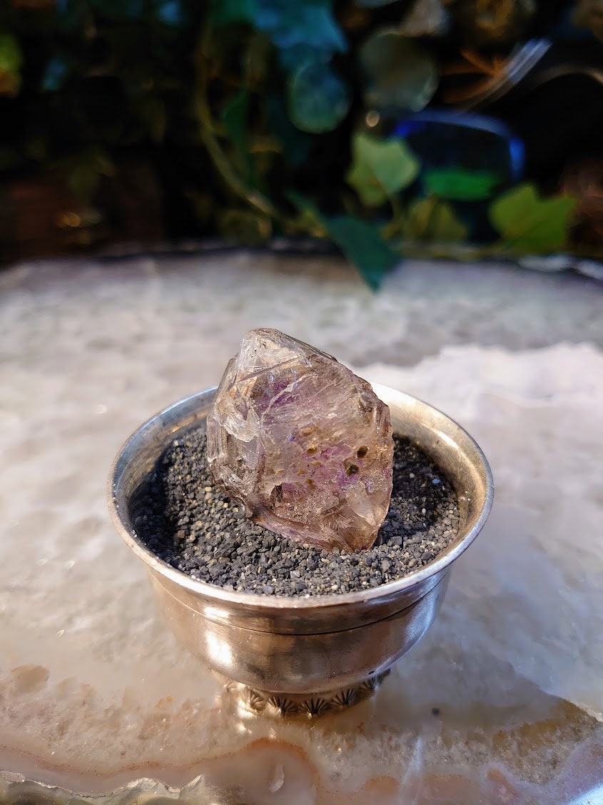 Smoky Skeletal Amethyst Point, Double Terminated from Espírito Santos, Brazil for Collection / 19.15g /  Meditation/ Super Seven Locality