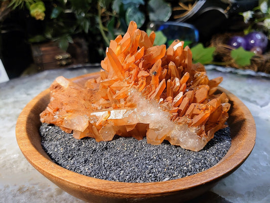 Tangerine Quartz Cluster from Minas Gerais, Brazil / 385g/ Sunfire Quartz for Altar and Home Decor / Small Cabinet Size