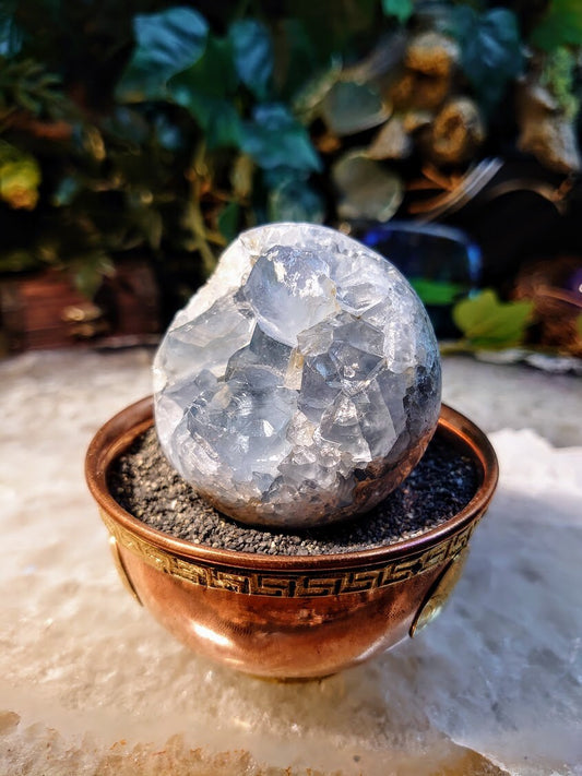 2 1/4"Hand Polished Celestite 'Sphere' from Madagascar for Altar Decor / Crystal Healing / Reiki / Meditation / Collectors / Gifting