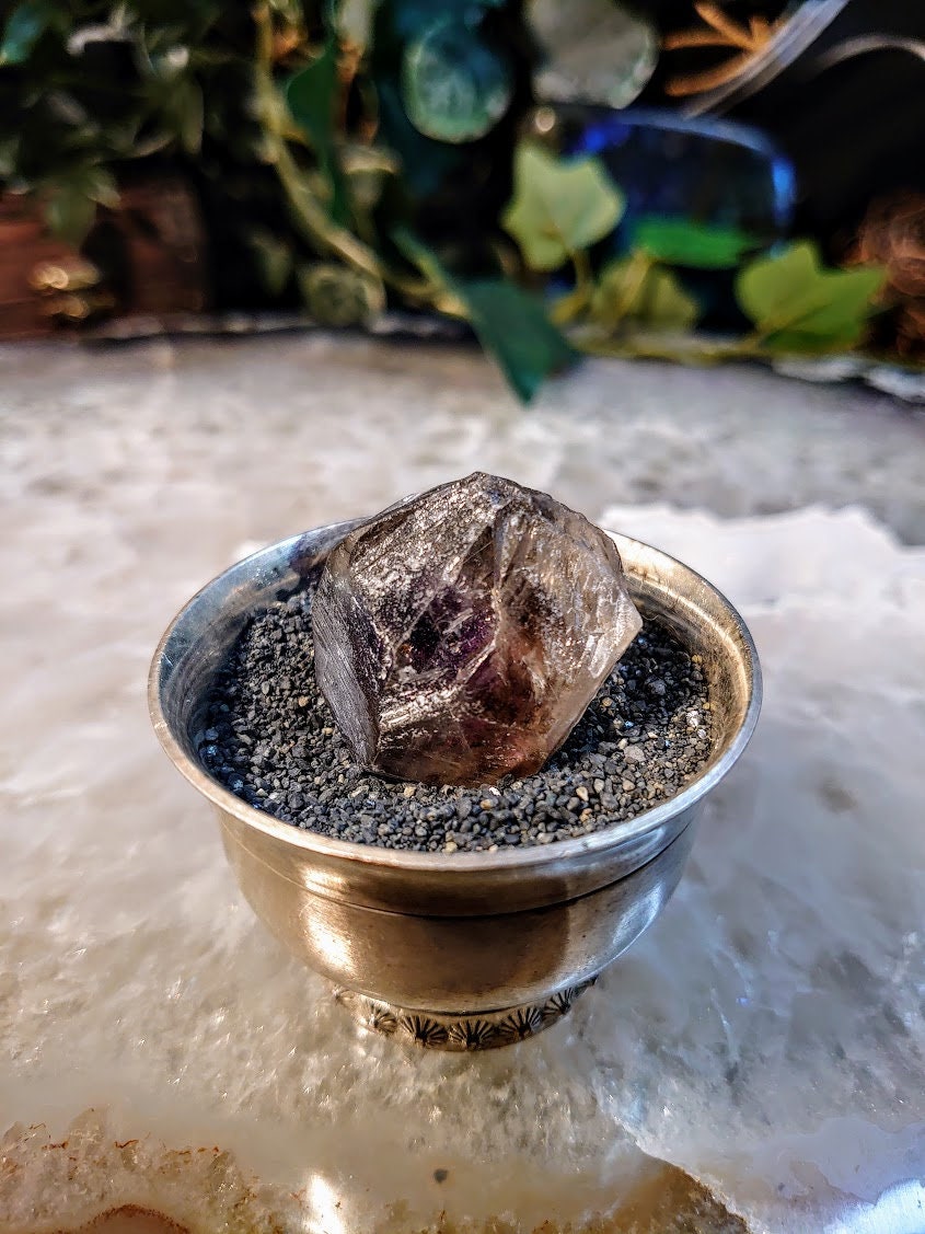 Smoky Amethyst Crystal with Hematite and Rutile from Espírito Santos, Brazil for Collection / 22.64g / Crystal Healing/ Super Seven Locality