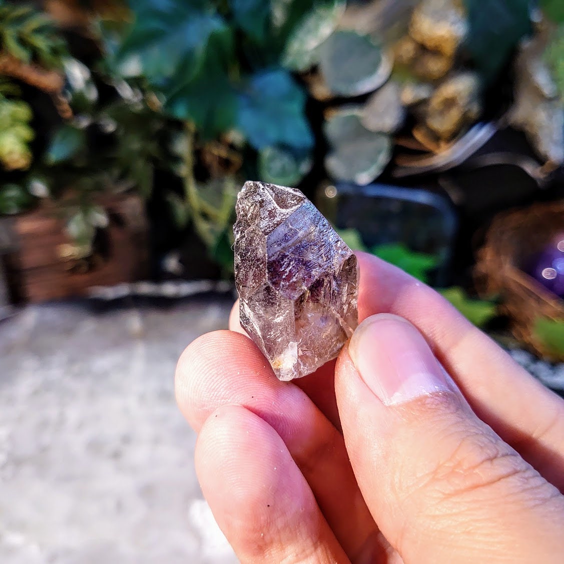 Smoky Amethyst Crystal with Hematite and Rutile from Espírito Santos, Brazil for Collection / 22.64g / Crystal Healing/ Super Seven Locality