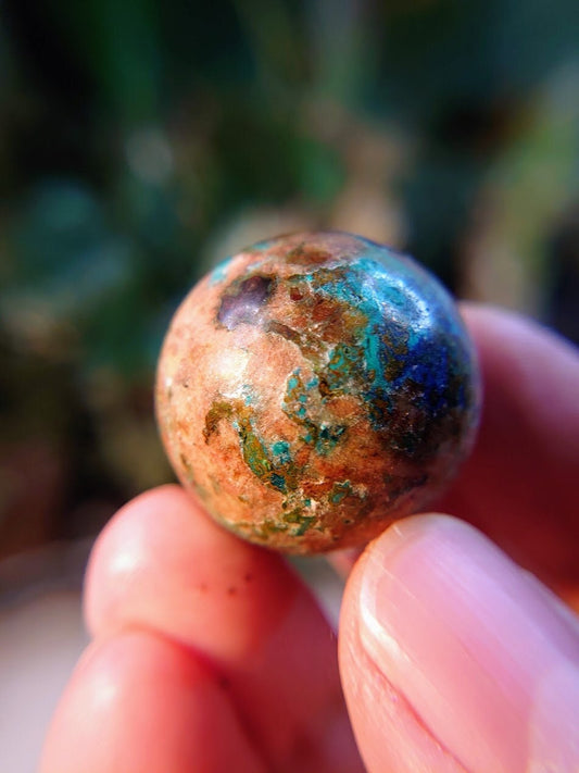 1" Shattuckite & Cuprite Sphere from Kaokoveld, Namibia for Altar and Home Decor / 31.20g / Crystal Healing / Collection